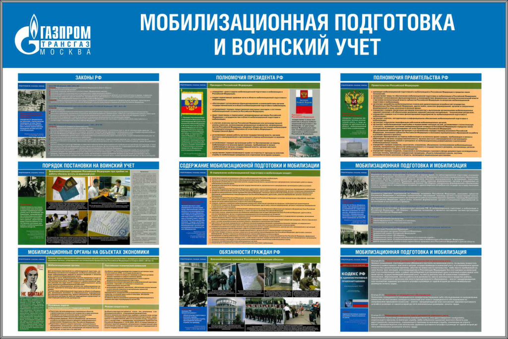 Информационные стенды воинский учет и мобилизационная подготовка