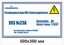 Опознавательный щит-указатель обозначения УКЗ ПЛ-УКЗ